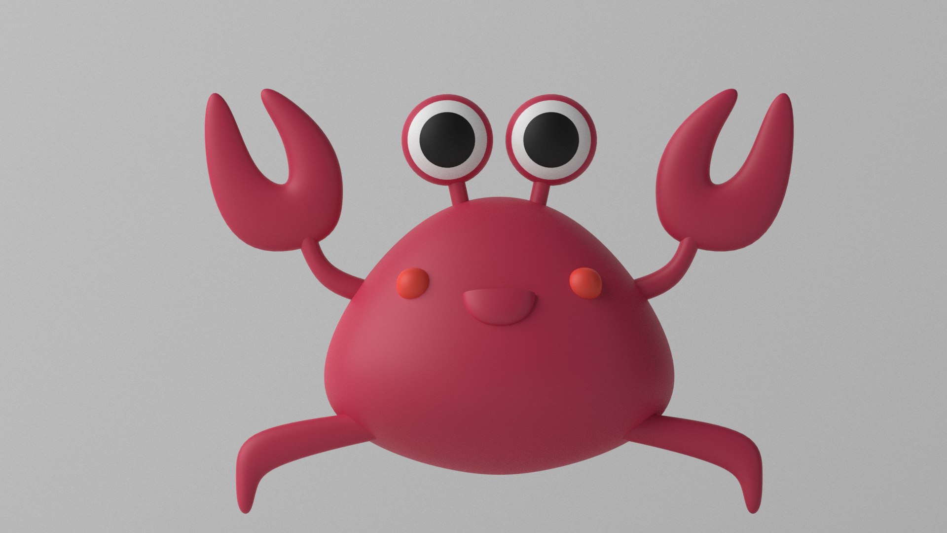 Cartoon Cute Little Crab Model TurboSquid 2006906