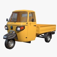 Classic Three-Wheeler Auto Rickshaw Pickup Truck PBR