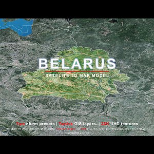 Belarus Map - 40K Realistic Satellite Terrain - Elevation