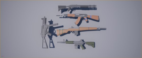 livre arma pós-apocalíptica pbr modelo 3D pronto para jogo low