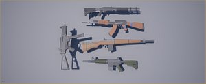 Low poly weapons pack