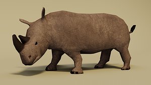 3D rhinoceros rhino model