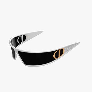 3D model Dior White Mask Sunglasses