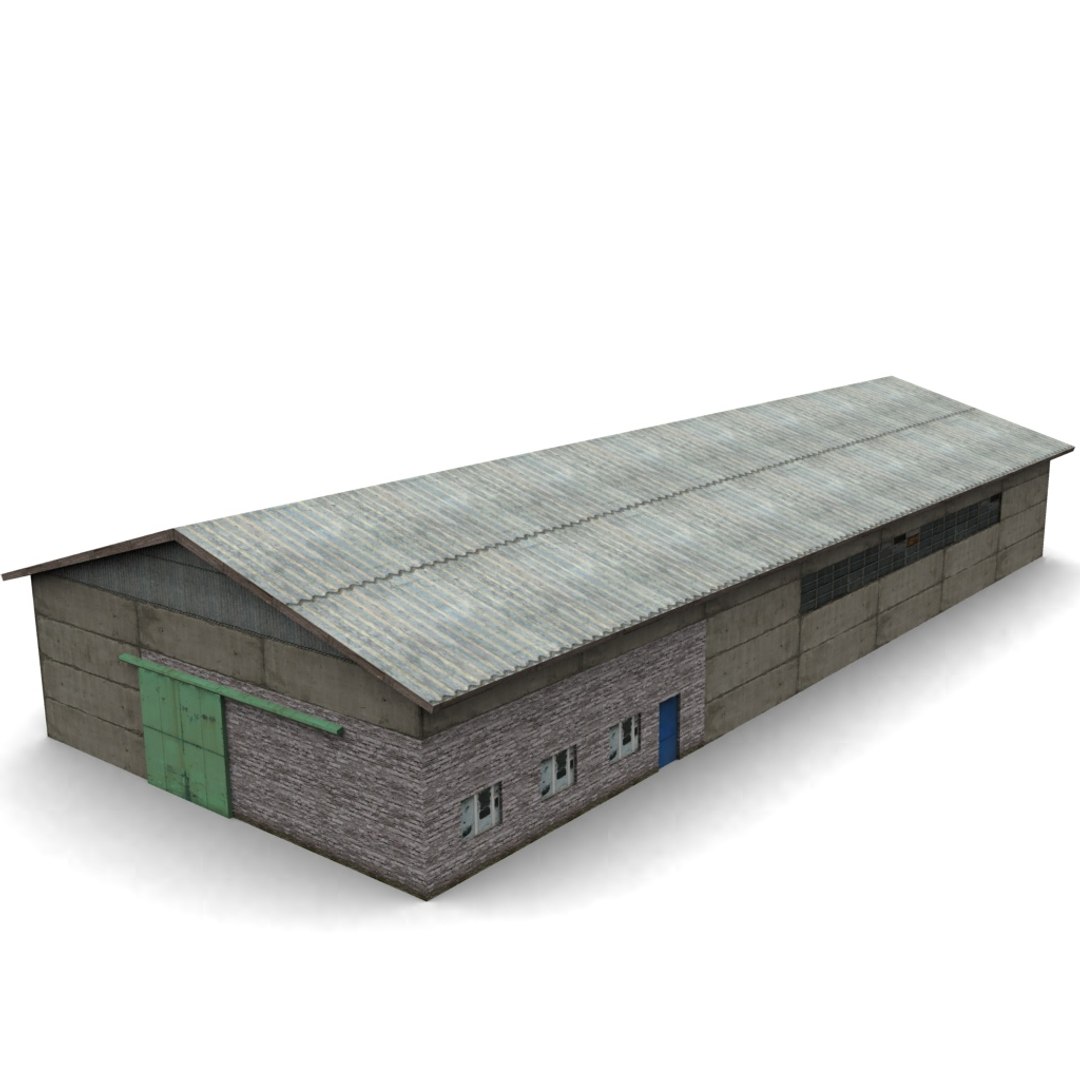 Low-poly Factory 3d Model