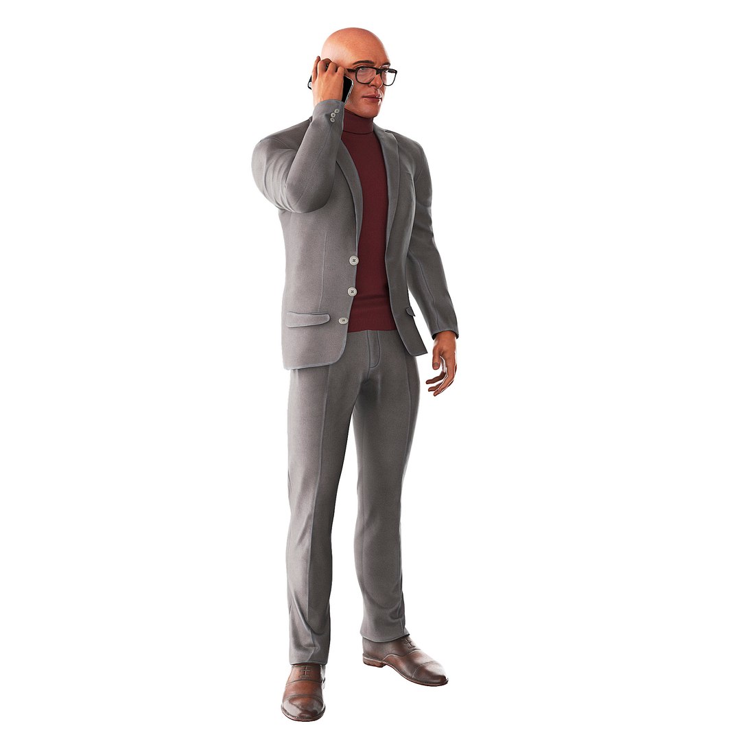 Richard - Gray suit - Phone Call 3D model - TurboSquid 1857273