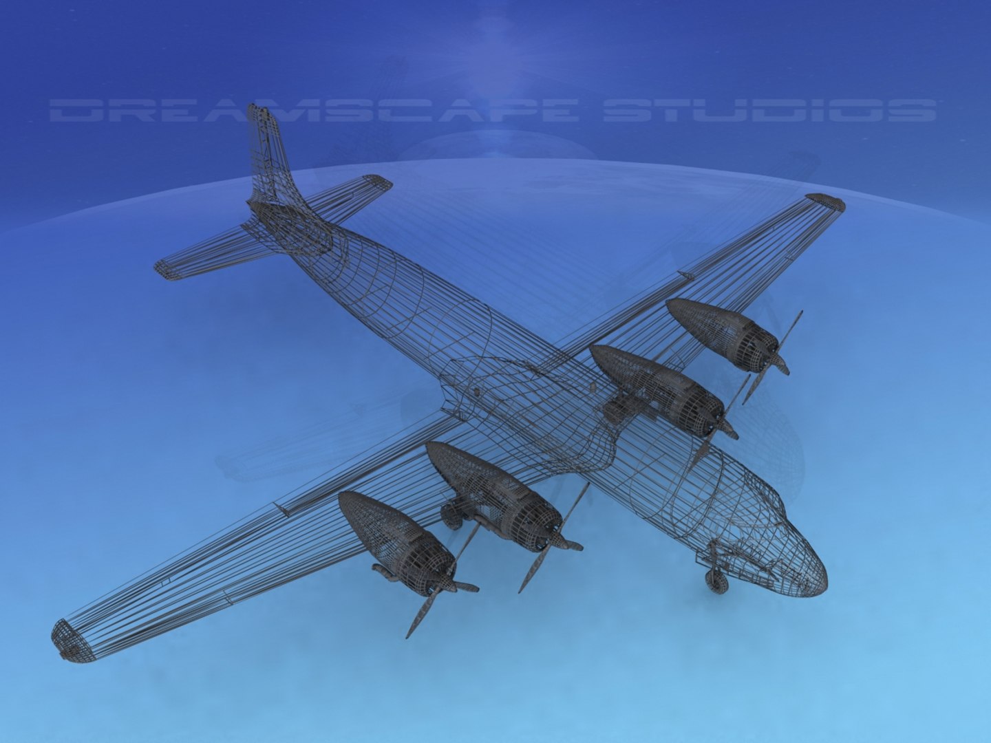 3d model douglas dc-7c dc-7