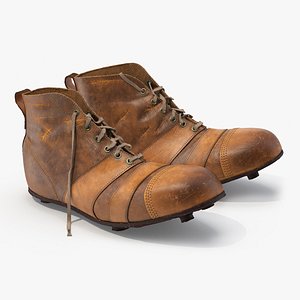 3D Vintage Leather Football Boots Fur