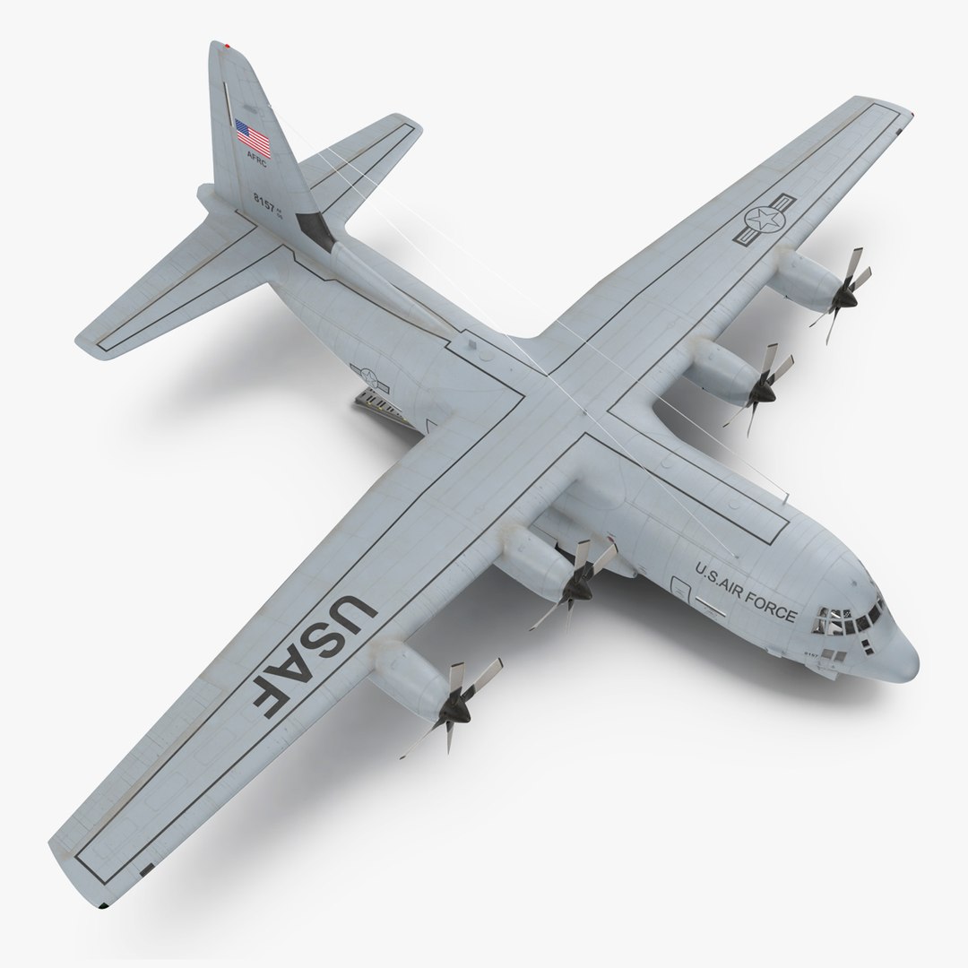 Lockheed C 130 Hercules US Military Transport with Humvee M1151(1) 3D model preview