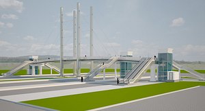 3D model modern bridge