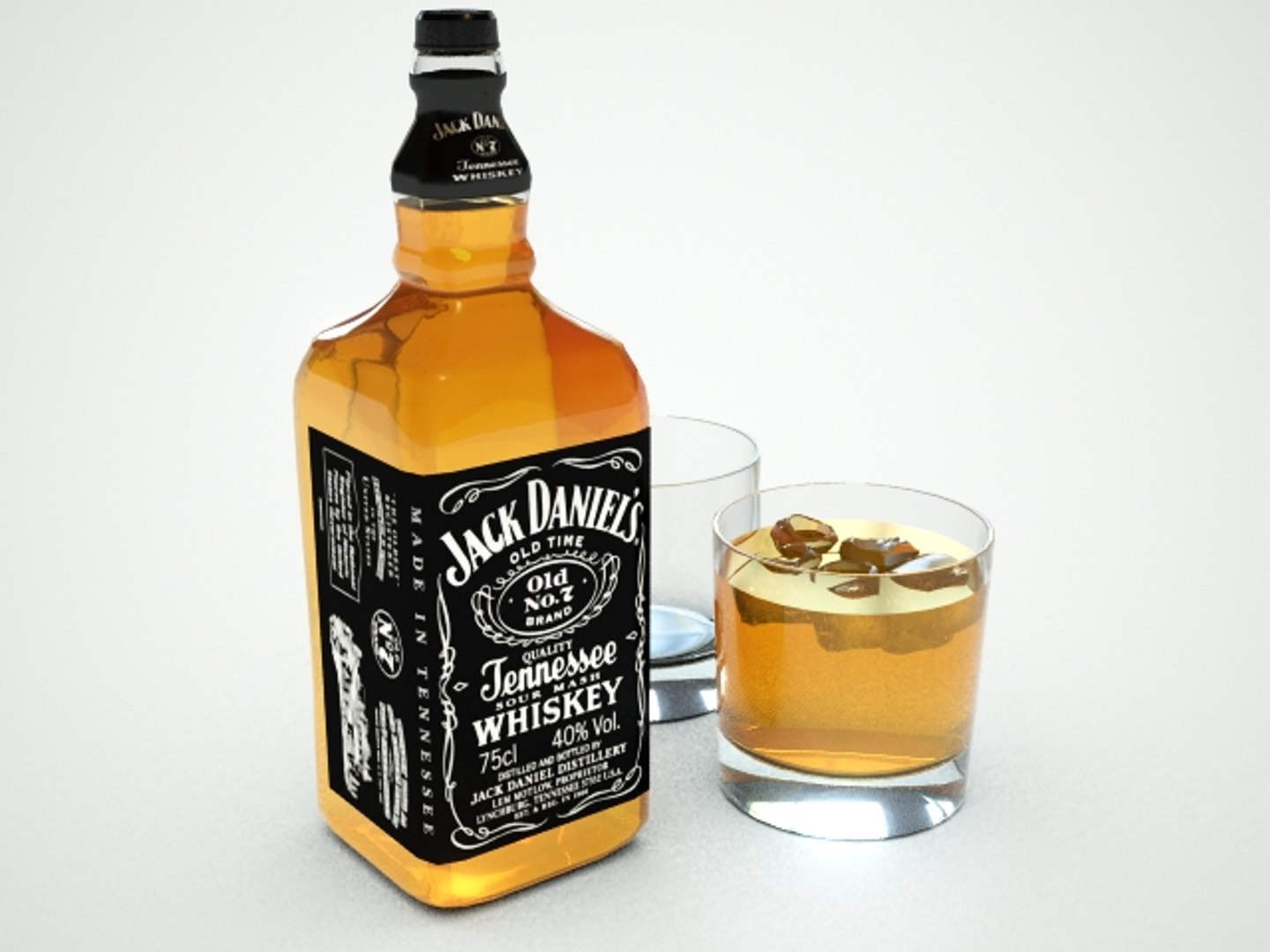 3d model jack daniels whiskey bottle