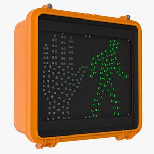 3D Green Hand Sign Indicating To Walk model