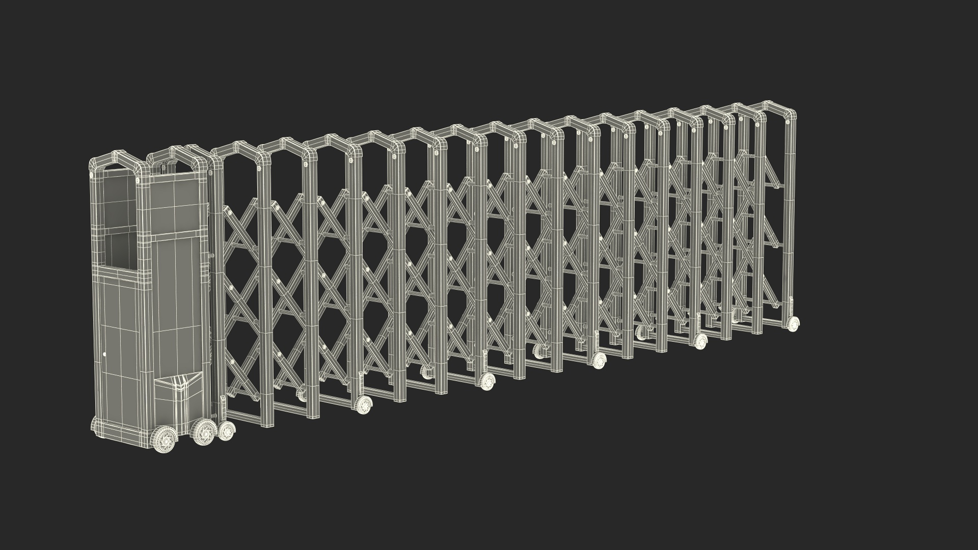 Trackless Retractable Gate 5m Rigged 3D Model - TurboSquid 2206569