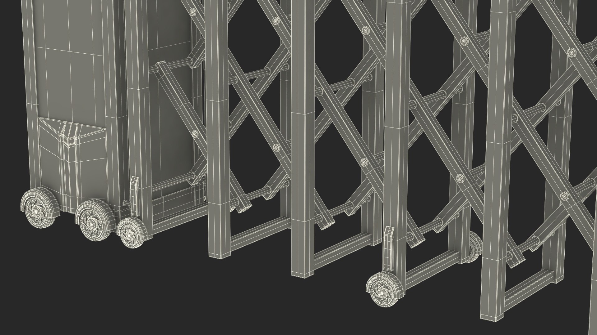 Trackless Retractable Gate 5m Rigged 3D Model - TurboSquid 2206569