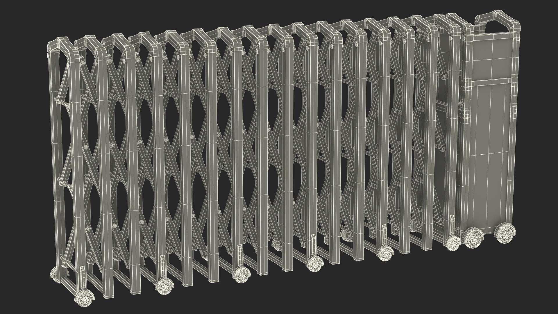 Trackless Retractable Gate 5m Rigged 3D Model - TurboSquid 2206569
