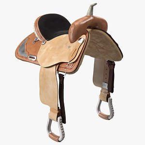 Western Barrel Saddle Fur model