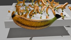 3D Banana Fruit Food