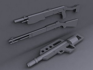 shotguns guns pack 3d 3ds