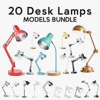 20 Desk Lamps - PBR High Quality Models Bundle