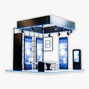 3D model Modern Exhibition Booth 3D Model High-Quality Trade Show Stand 3D model