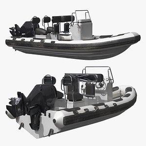 Inflatable Rigid Hull Boat with Outboard Motor