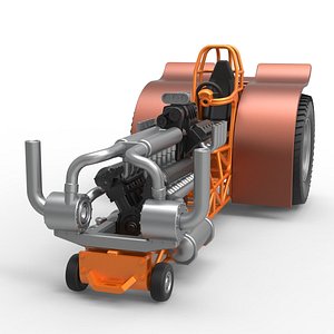 Diecast Pulling tractor with V12 and V8 engines Scale 1 to 25 3D model