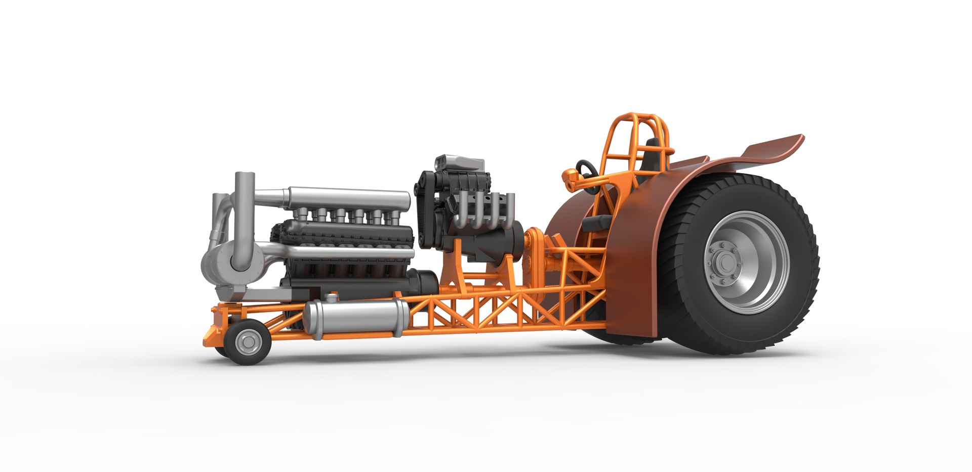 Diecast Pulling Tractor With V12 And V8 Engines Scale 1 To 25 3D Model ...