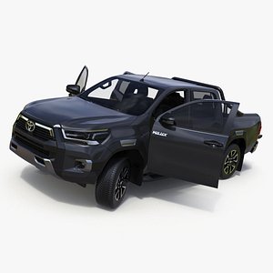 Toyota Hilux 2022 Black Rigged 3D
