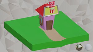 3D Popcorn Shop - Low Polygon
