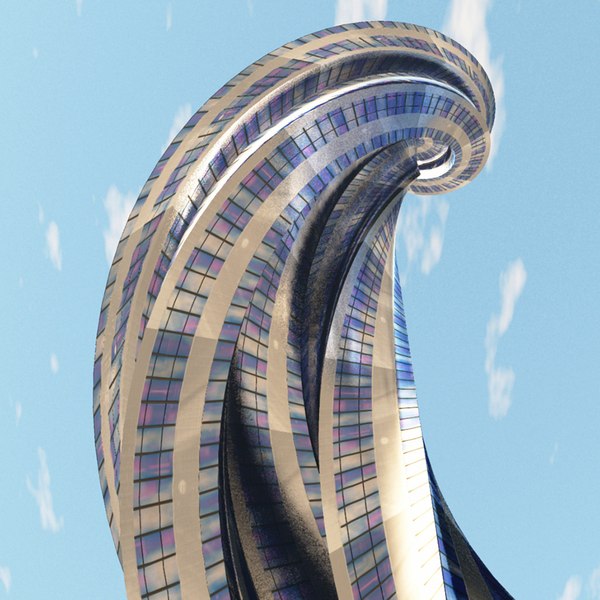 Spiral tower futuristic building 3D model - TurboSquid 1444878