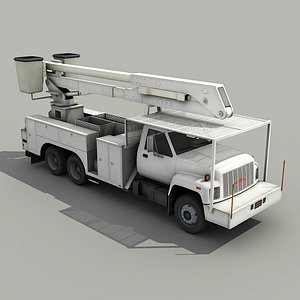 3d utility bucket truck crane model