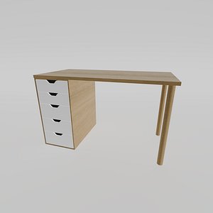 3D Simple Modern Desk Single Drawers