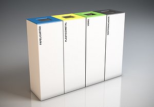 jec eco7 recycling trash bin 3d max