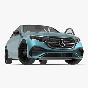 Next Gen Mercedes E-Class 2023 Blue Rigged for Maya 3D model