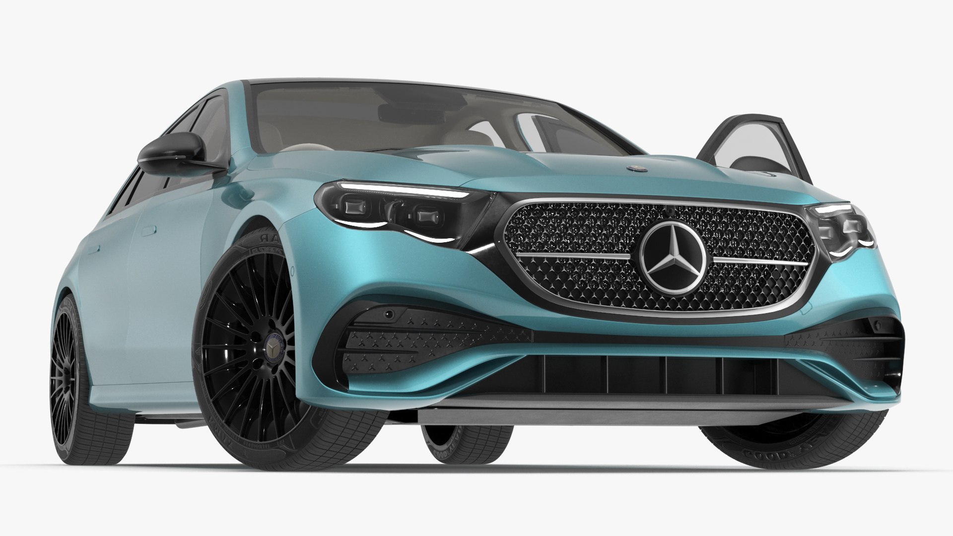 Next Gen Mercedes E-Class 2023 Blue Rigged for Maya 3D model preview