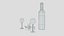 Scena di vino e sigarette low poly Cartoon