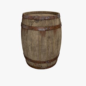 3D model wooden barrel