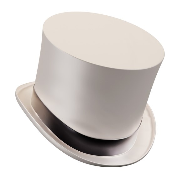 3D gentleman hat cylinder white model
