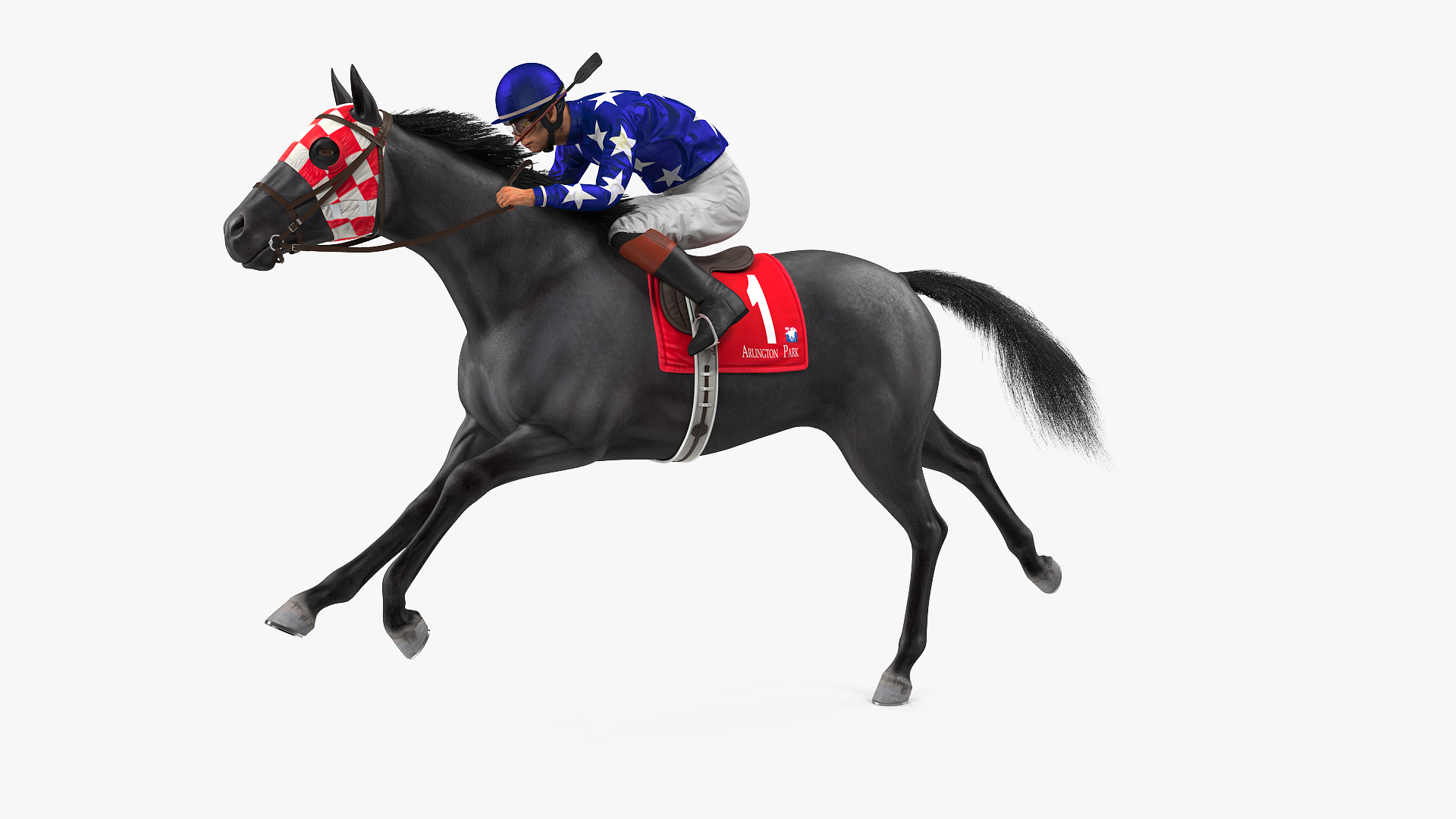 Black Racing Horse Running 3D Model - TurboSquid 1465396