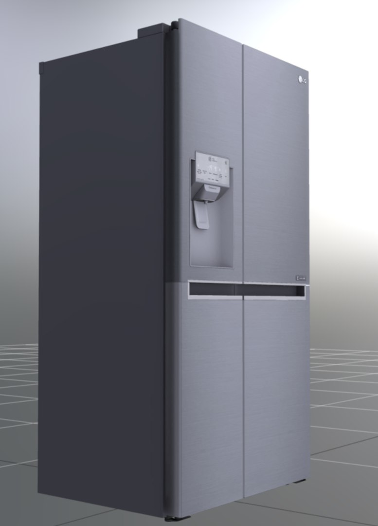 LG 668 L Frost Free SidebySide 5 Star 3D Model TurboSquid 2142661