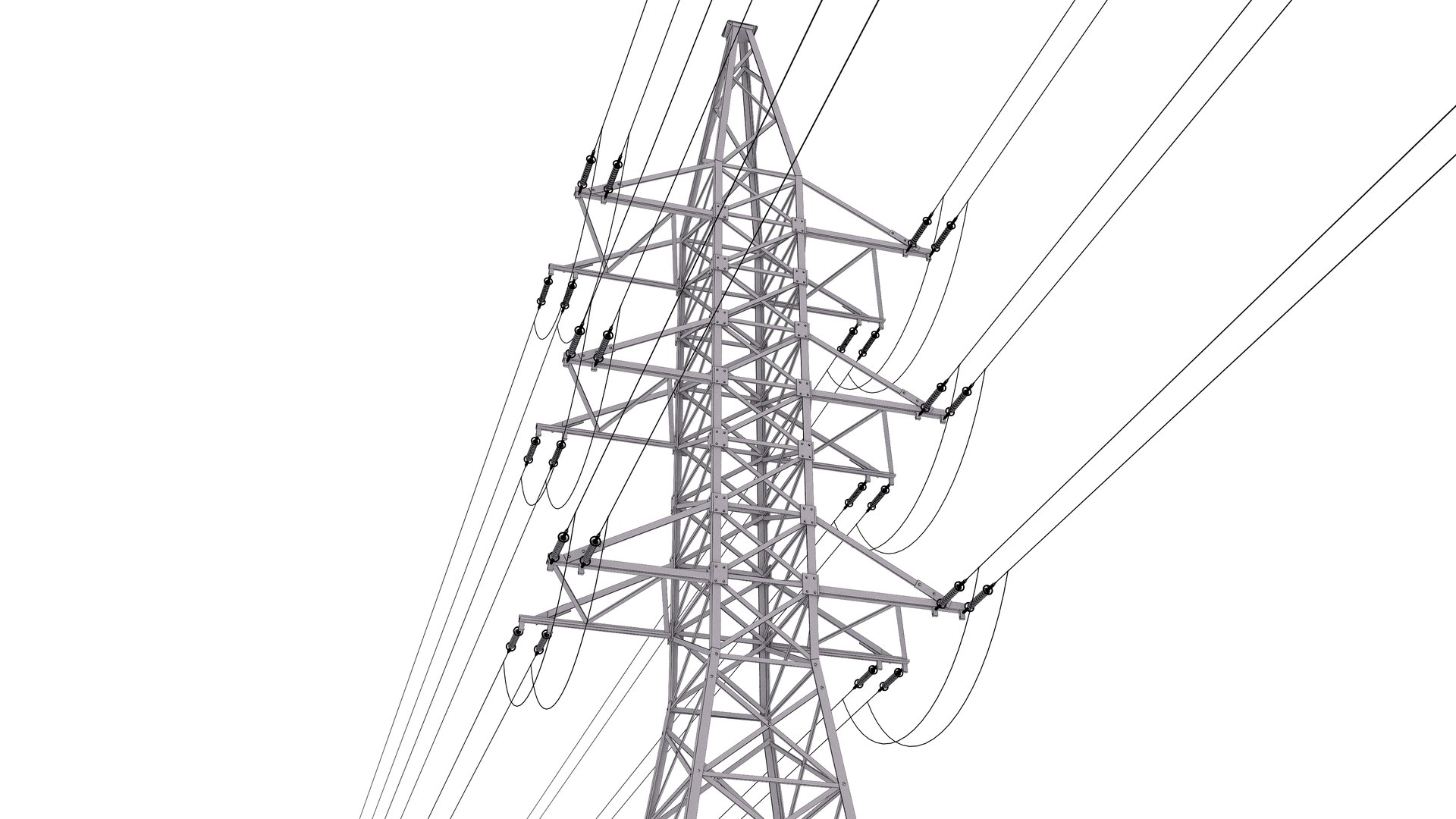 3D Electric Power Tower - Red Model - TurboSquid 1910099