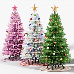 3D Christmas Tree - 3 Color Variants model