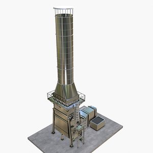 Coolant pipe part of nuclear power plant 3D model