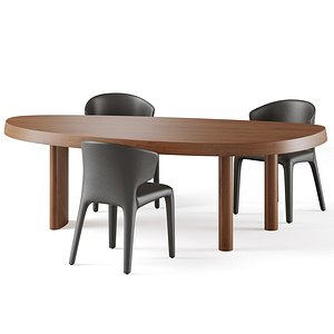 Cassina Table en Forme Libre Chair Hola 367 3D model
