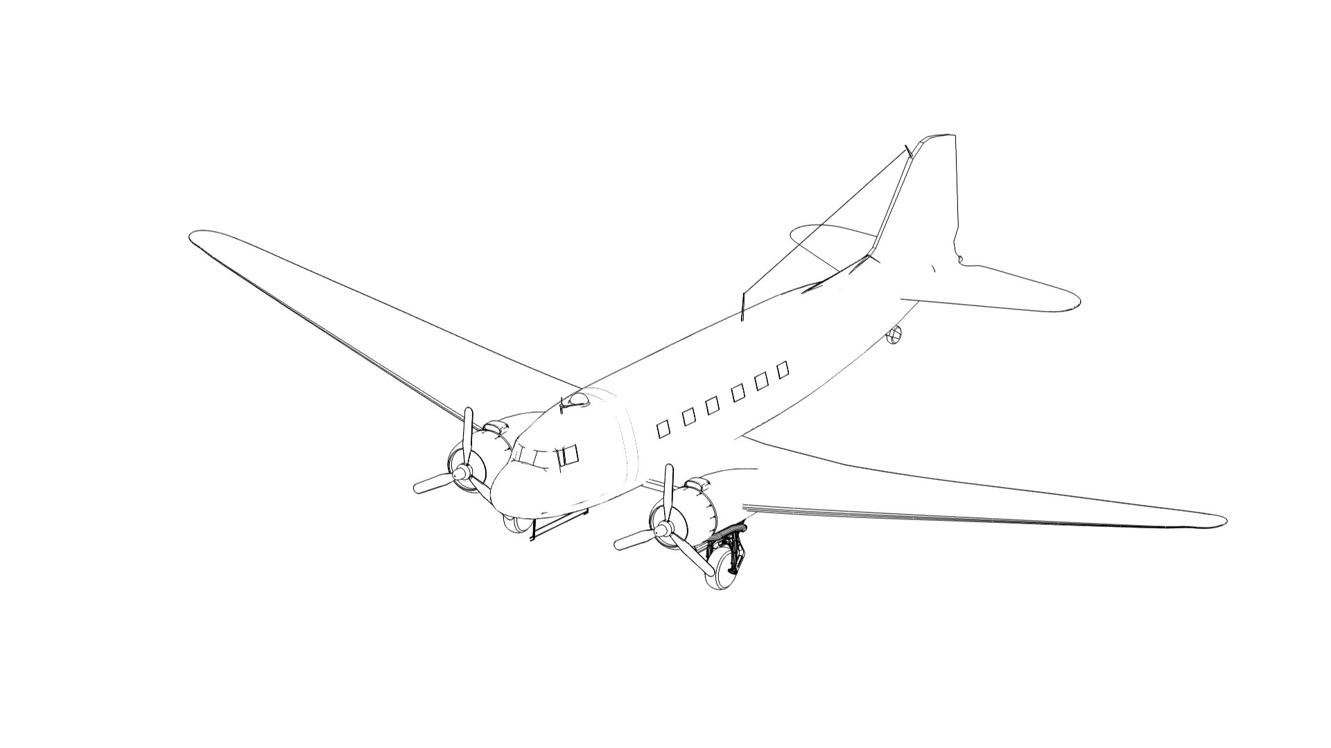 Douglas DC-3 3D Model - TurboSquid 1986757