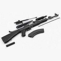 AK 47 Disassembled Black Plastic