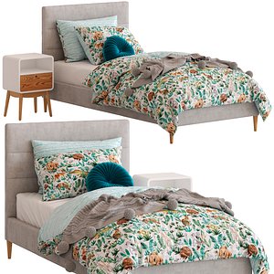 Adairs Kids Darcy Bed and Jax Side Table 3D model