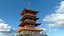 3D japanese temple story pagoda