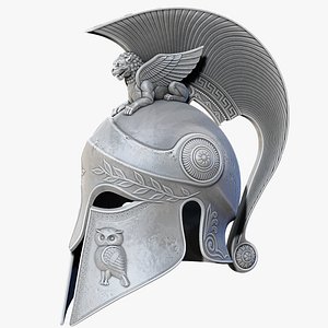 3D model ancient greek corinthian helmet sculpture