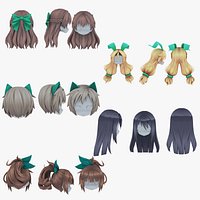 Female Hair Collection - Game Ready