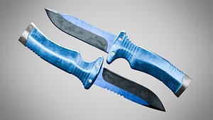 Knife 7 Butterfly Blue FT 3D